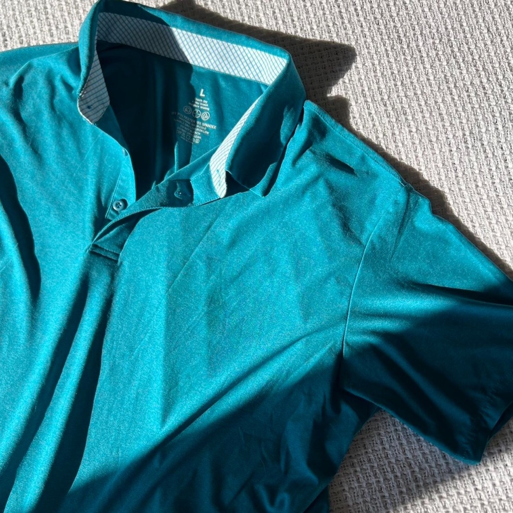 Blue Men's Short Sleeve Polo T Shirt Size Large
